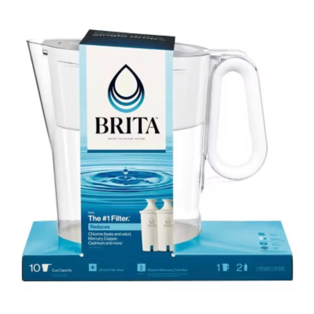 Brita 10 Cup wave with 2 filters BPA free water pitcher - 4B Gadgets